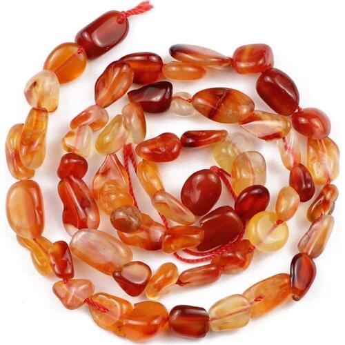 YHBZRET Red agata carnelian Irregular Gravel Natural Stone Loose chips beads for Jewelry making 4~8mm DIY bracelets accessories