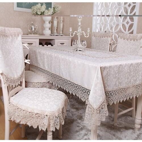 European 1Pcs Drawnwork Satin Table Cloth Lace Embroidery Hollow Out Flower Tablecloth Desk Decor Dust Cover/Toalha De Mesa