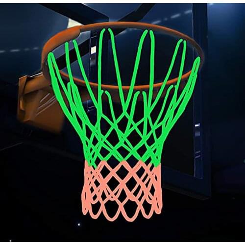 1pc Fluorescent Basketball Net Luminous Basketball Net Night Sports Fluorescent Standard Basketball Replacement Net