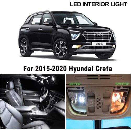 10pcs Canbus Interior LED Dome Map Reading Trunk Light Kit For Hyundai Creta 2015 2016 2017 2018 2019 2020 Vehicle Car Bulbs