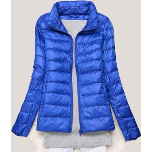 2019 New Brand 90% White Duck Down Ultra Light Jackets Women Autumn Winter Down Jacket Coat Female Zip Pocket Down Jacket Parkas
