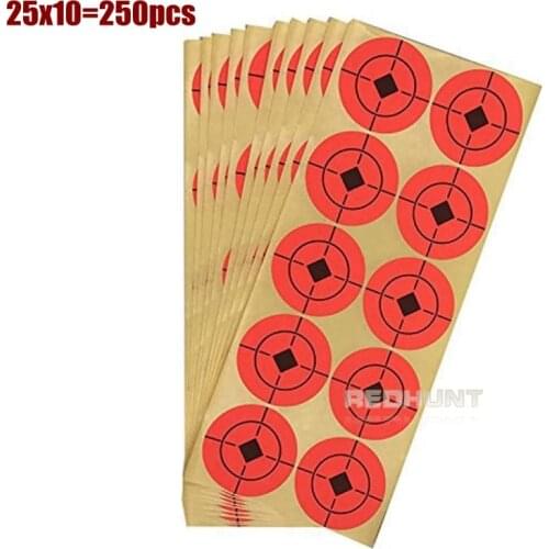 250pcs(25 sheet) Targets Reactive Splatter Pasters Paper Stickers Targeting For Short / Long Distance Targeting Shooting Accesso