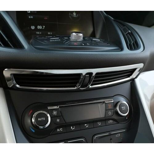 ABS Chrome For Ford Kuga Accessories 2013 2014 2015 2016 Air Condition Vent Decorative Cover Trim Sequin decoration Sticker 1pcs