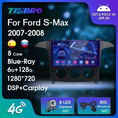 2DIN Android10.0 Car Radio For Ford S-Max 2007 2008 Auto Radio GPS Navigation Car Multimedia Player Bluetooth Player NO 2DIN DVD