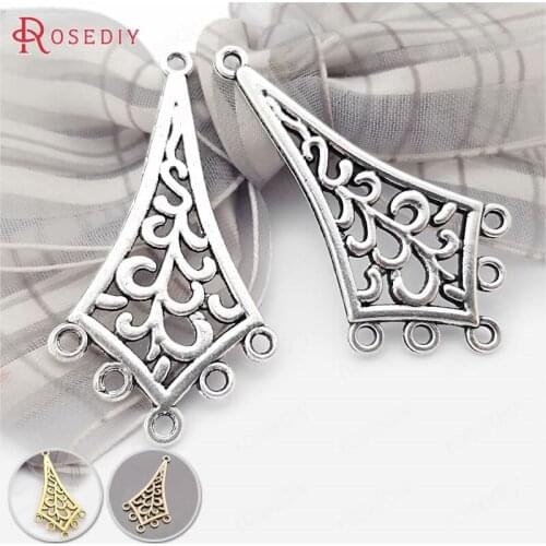 B152)20 pieces 46x24mm Antique Silver Zinc Alloy Long Prismatic Earring Connector Charms Jewelry Findings Accessories Wholesale