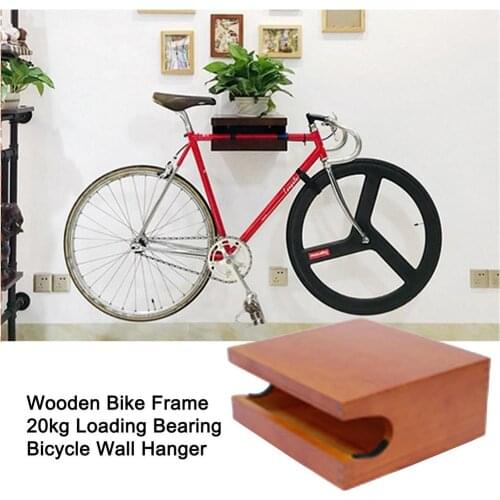 Wooden Bike Frame 20kg Loading Bearing Bicycle Wall Support Storage Hanger Stand Smart Bicycle Trestle Road Bike Holder