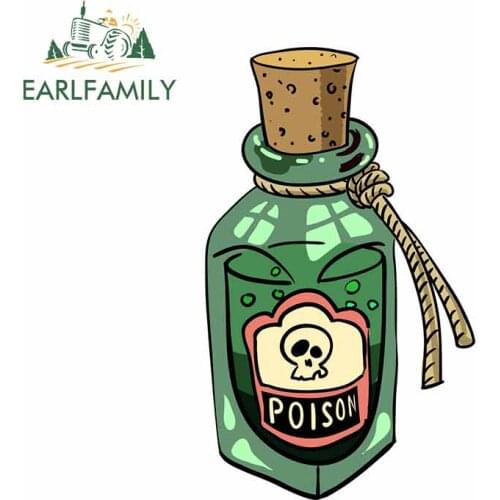 EARLFAMILY 13cm x 11.5cm Cartoon Decal Of Poison Motorcycle Car Stickers Rear Windshield Decals Reflective Car Accessories