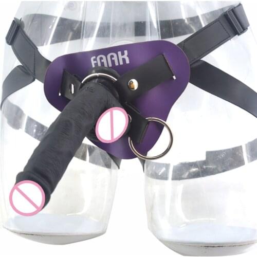 FAAK silicone reaslitic dildo with suction cup strapon dildo leather strap on penis women masturbator sex toys shop anal dildo