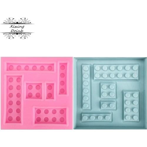 Building block shape silica gel mold candy technology chocolate jelly mold Kitchen Baking accessories cake decoration mold