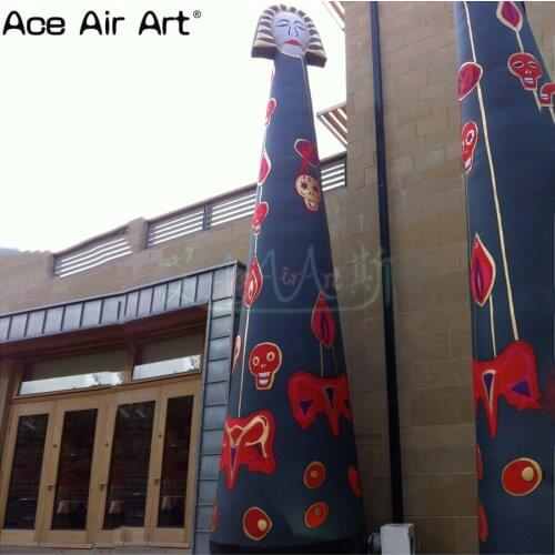 Hot sale 5mH printing inflatable egyptian god model,Glowing ground gateway for The Day of the Dead festial