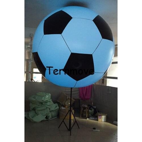 Pvc soccer football balloon with stand,Colorful LED outdoor advertising tripod pole led lighting inflatable air standing balloon