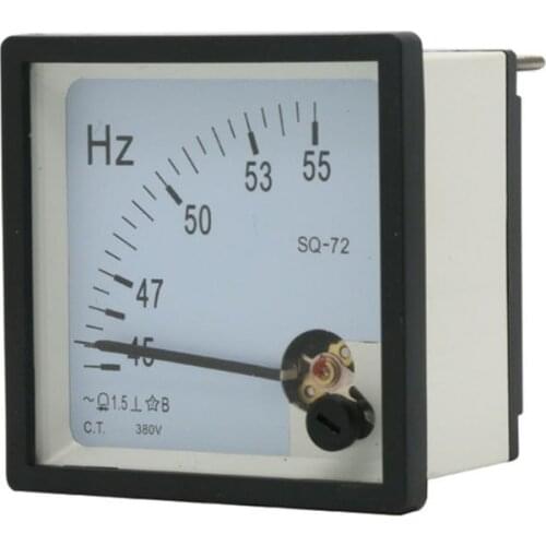 AC 100V 220V 380V Analog Panel Frequency Meter Tester Gauge Hertz Indicator 45-55Hz