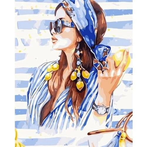 GATYZTORY Painting By Numbers Woman Figure Painting By Number For Adults Living Room Wall Decors Unique Gift