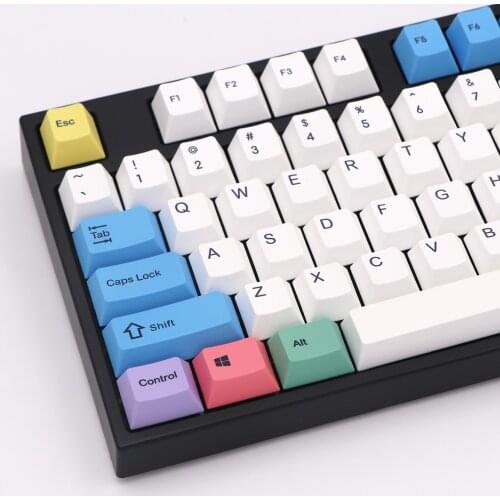 Keypro Chalk Theme Ethermal Dye Sublimation fonts PBT keycap For Wired USB mechanical keyboard 108 keycaps