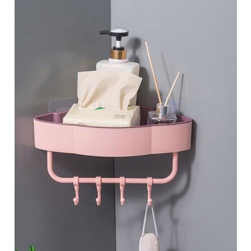 Creative Suction Wall Triangular Shower Caddy Shelf Bathroom Corner Bath Rack Storage Holder Organizer Shelves wall shelf