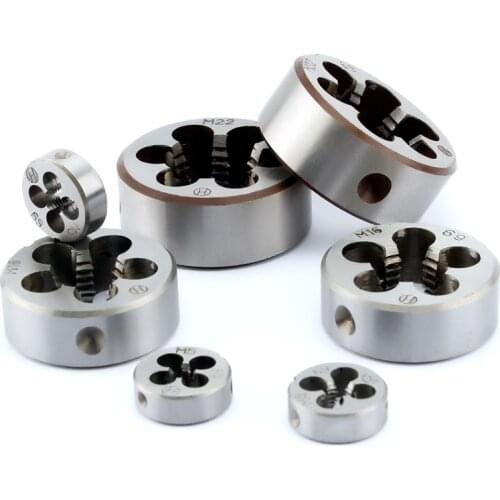 Alloy Steel 1pcs Hard Round Die Tap Threading Metric Mini Dies Set Right Hand Die M3 M4 M5 M6 M8 M10 M12 M14 M16 M18 M20 M27 M30