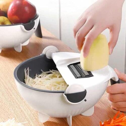 9 in 1 Multifunctional Kitchen Gadgets Potato Carrot Shred Slicer Vegetable Slicer Grater Drain Basket Washing Vegetable Basket
