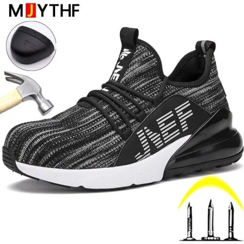 Fashion Work Shoes Security Safety Boots Men Steel Toe Shoes Sports Safety Shoes Indestructible Protective Shoes Work Boots 2021