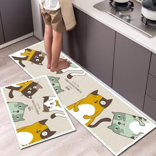 Fashionable Simple Nordic StyleWaterproof Kitchen Floor Mat Household Carpet Long Strip Door Mat Modern Home Decor