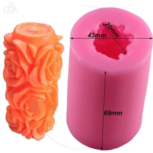New 3D Flower Pillar Silicone Handmade Candle Mold Crafts DIY Mold