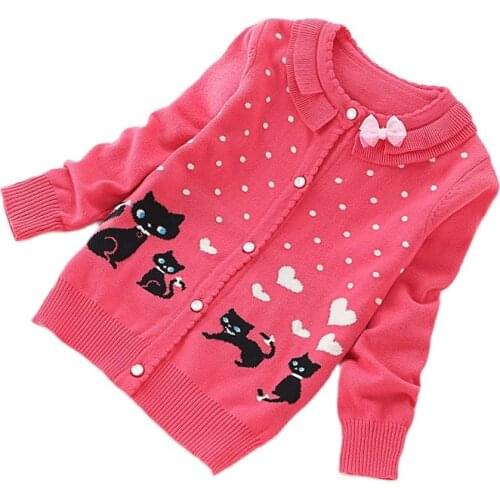 2018 new fashion children cardigans girls' lovely cotton sweaters 3-16 years child sweater fashion cotton cardigan K8518