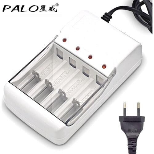 PALO Original 4 Slots LED Indicator Smart Battery Charger For AA / AAA Ni-CD Ni-MH Rechargeable Batteries