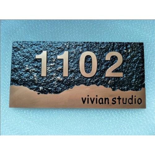 Luxury design numbers retro and lette Antique copper acrylic door number custom home retro hotel box signage community villa set