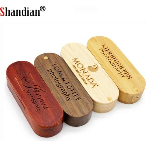 SHANDIAN(free custom logo)Wooden Memory Stick 4GB 16GB Pendrive creative USB2.0 USB Flash Drive 32GB 64GB pen drive U disk