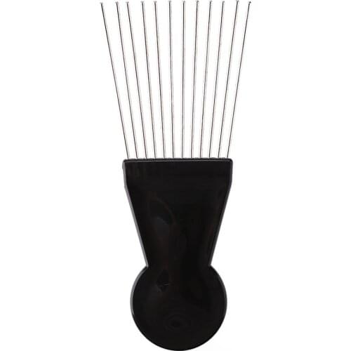 Wide Metal Teeth Salon Comb Salon Use Black Metal African American Pick Hair Combs Hair Comb For Hairdressing Styling Tool