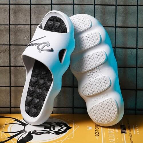 Slippers mens summer fashion wear personality beach shoes soft soled lovers bathroom slippers indoor household cool slippers