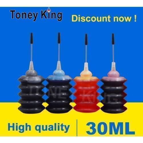 Toney King 4 Bottle 30ml Printer Tinta Ink Refill Kits For HP 655 178 364 564 711 920 670 932 950 902 952 953 903 XL Cartridges