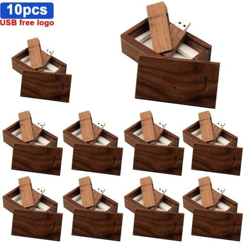 10pcs/lot Custom Logo Wooden Usb Cle Usb Flash Drive Pendrive USB 2.0 4GB 8GB 16GB 32GB 64GB Memory Stick for Photography Gifts