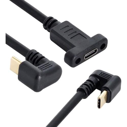 Chenyang Type C USB-C USB 3.1 Male 180 Degree U Shape Back Angled to Type C USB-C USB 3.1 Female Extension Data Cable 30cm