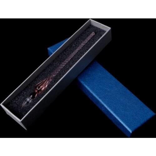 Vintage Glass Dip Dipping Pen Signature Filling Ink Fountain Pens With Gift Box M5TE