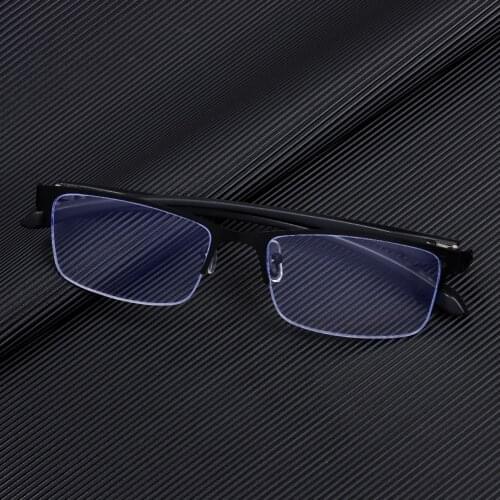 Vintage Half Frame Eye Protection Computer Goggles Anti-Blue Light Glasses Business Reading Glasses Ultra Light Frame