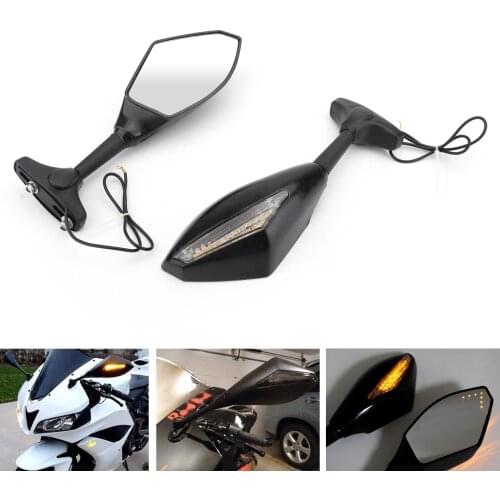 Rear-view Turn Signal Mirrors with LED indicator For YAMAHA YZF R6 R6S FZ1 FZ6 FAZER FZ8S FJR1300 XJ6 FZR600,SUZUKI,KAWASAKI