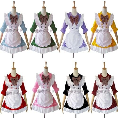 KIGUCOS 8 colors Lovely Sexy Cosplay Costume Japan House Maid Uniform Women Dress