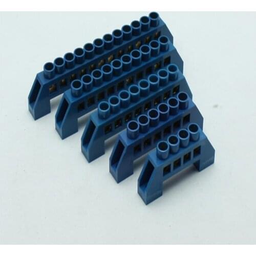 1Pcs JDA8-0609 Distribution box rail type connection copper bar copper terminal strip wiring block flame retardant plastic Blue
