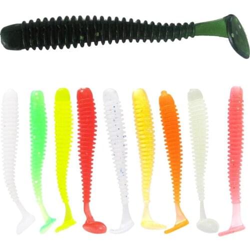 10Pcs/Set Mini Fishing Artificial Lifelike Lure Wobbler Worm Swim Bait Soft Lures Shad Carp Silicone Fishing Soft Baits Tackle
