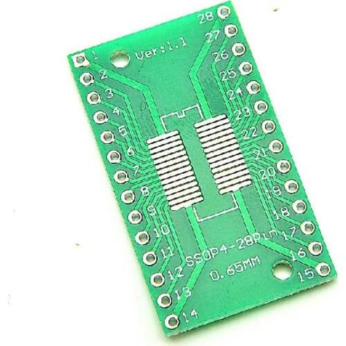 10PCS TSSOP28 SSOP28 SOP28 to DIP28 Transfer Board DIP Pin Pitch Adapter NEW