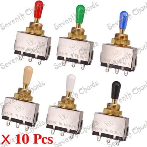 10 Pcs/Pack 3 Way Toggle Switch Selector for LP Electric Guitar -Gold