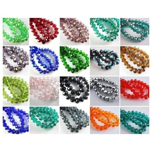 4mm 500pcs/lot loose strand Mixed white black Faceted Rondelle Glass Crystal Beads curtains Bracelet jewelry DIY fgh435