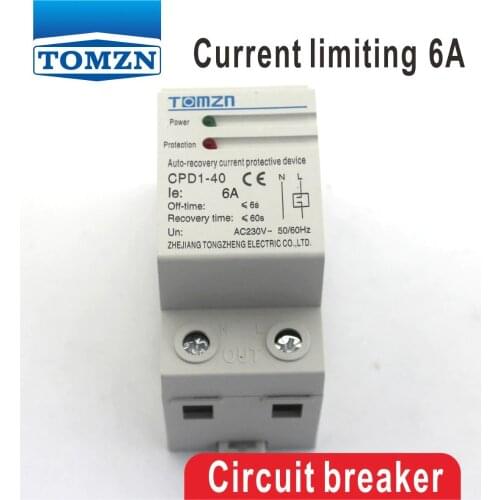 6A 6ampere CPD-63 230V 1380W protection Din rail automatic recovery reconnect Current limiting protective device protector