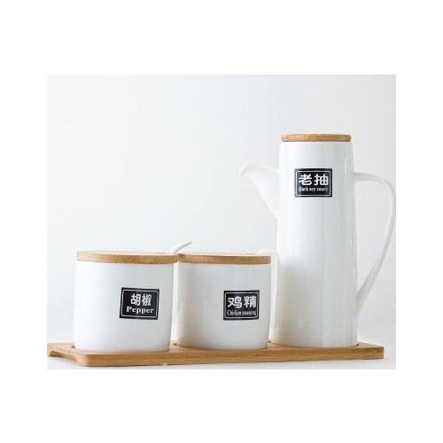 Vinegar Pot Chili jar Commercial Oil Tank Soy Sauce Bottle Vinegar Bottle Oil bottle Set Household kitchen utensils oil pot