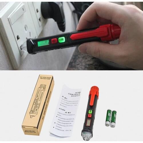 Non-contact Voltage Test Pencil AC/12~1000V Non-contact Volt Detector Electroscope Tester With Flashlight HT100