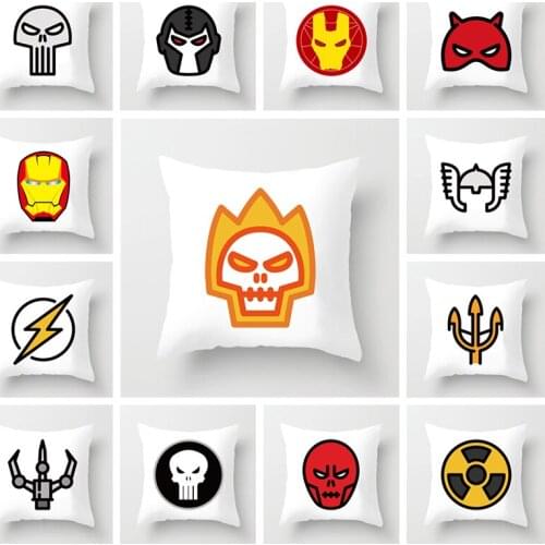 Avengers series Cushion cover pillowcase Spiderman iron Man Deadpool Hug pillow case Childrens room Home decoration 45x45cm