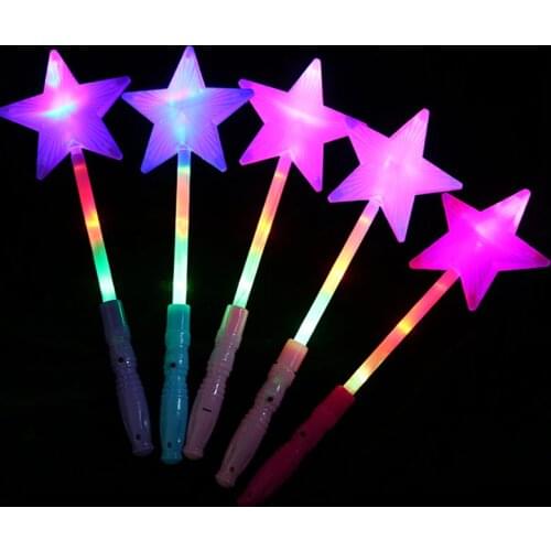 Children Illuminated Toys Five-pointed Star Flash Stick Girl Fairy Star Rod Toy Gifts LBV