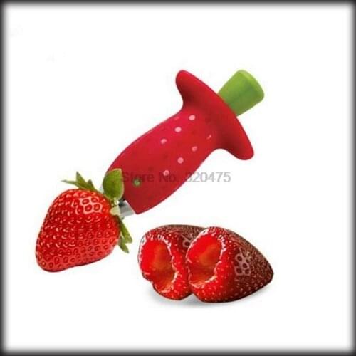 By dhl or ems 100 pieces New Novelty Strawberry Tomatoes Stalks Stem Leaves Huller Remover Fruit Corer Tool