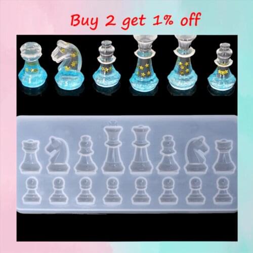 International Chess Shape Silicone Mold DIY Clay Epoxy Resin Mold Pendant Molds X3UA