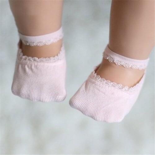 Infant Soft Cotton Lace Newborn Short Socks Baby Girl Solid Color Princess Kids Toddler Breathable Comfortable Floor Boat Sock